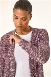 Speckled Popcorn Knit Cardigan