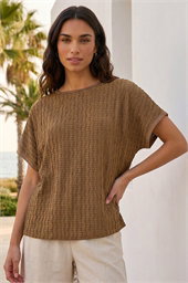 Textured Stretch Tunic Top