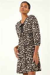 Spot Bow Front Short Dress