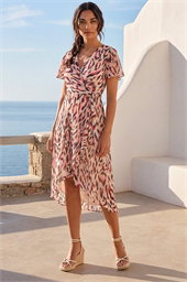 Leopard Ruffle Front Dress