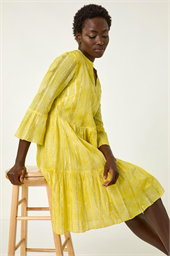 Tie Dye Shimmer Smock Dress