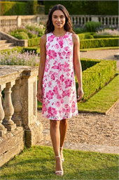 Floral Lace Swing Stretch Dress