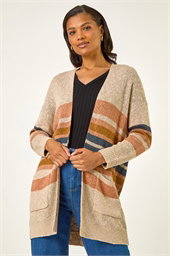 Stripe Knit Longline Cardigan