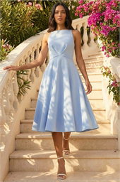 Twist Front Prom Midi Dress
