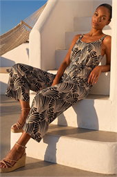 Abstract Strappy Jumpsuit