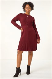 Petite Pearl Button Knitted Dress