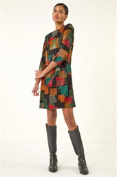Geo Print Shift Stretch Dress