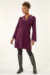 Scalloped Edge Knit Dress
