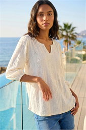 Broderie Detail Tunic Top