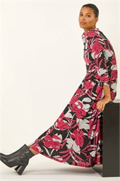 Floral Print Pocket Midi Dress