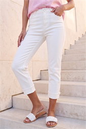 Slim Leg Turn Up Stretch Jeans