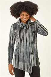 Cowl Neck Buttoned Top