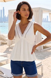 Dusk Trim Detail V-Neck Top