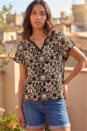 Floral Crochet Knit Top