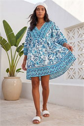 Floral Border Print Dress