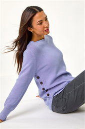 Textured Curved Hem Jumper