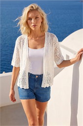 Petite Pointelle Open Cardigan