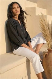 Stitch Detail Tie Front Top