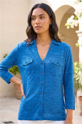 Pocket Front Stretch Blouse