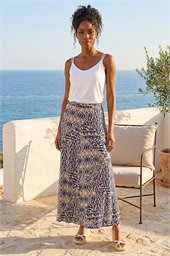 Abstract Print Midi Skirt