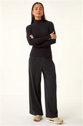 Petite Brushed Ribbed Trouser
