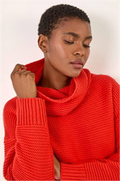 Textured Cowl Neck Jumper
