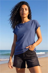 Plain Stretch Cotton Jersey T-Shirt