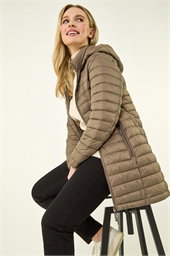 Petite Quilted Longline Puffer Coat