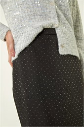 Diamante Stretch Pencil Midi Skirt