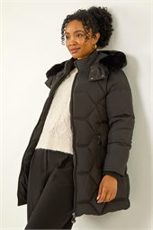 Petite Hooded Quilted Puffer Coat
