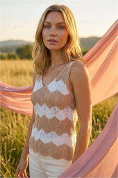 Chevron Stripe Knit Top