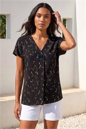 Floral Print V-Neck Top