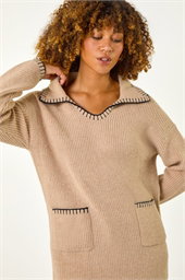 Blanket Stitch Collared Jumper