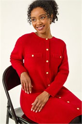 Petite Button Detail Knit Dress