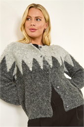 Petite Bobble Buttoned Knit Cardigan