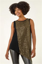 Sparkly Asymmetric Stretch Vest
