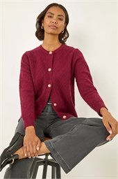 Cable Knit Buttoned Cardigan