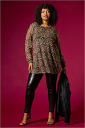 Curve Animal Frill Cuff Top