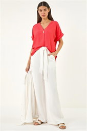 Pleat Front V-Neck Top