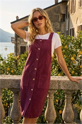 Corduroy Pinafore Midi Dress