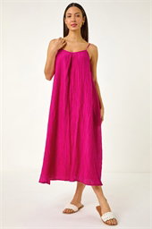 Textured Pleat Midi Dress