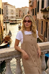 Petite Corduroy Pinafore Dress