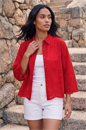Broderie Hem Buttoned Shirt