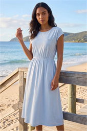 T-Shirt Pocket Detail Midi Dress 