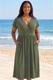 Curve Wrap Front Stretch Dress