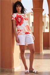 Floral Print Embellished Knit Top