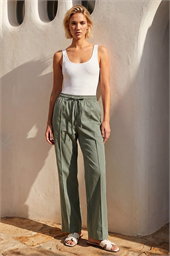 Tie Waist Bengaline Side Stripe Trouser