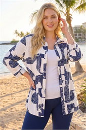 Curve Textured Geometric Shirt