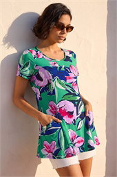 Textured Floral Tunic Top
