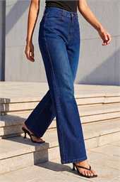 Dusk Denim Stretch Wide Leg Jeans